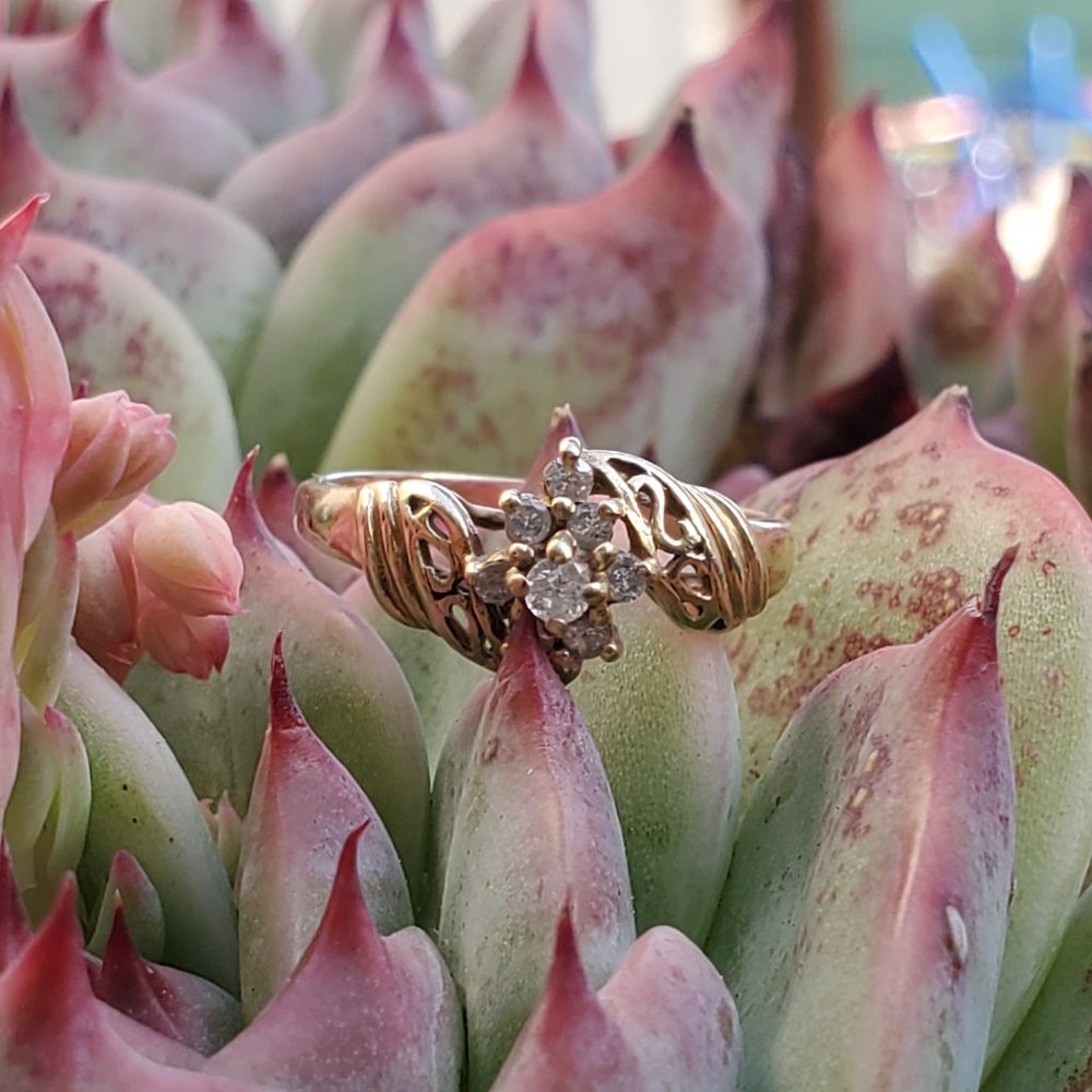 DIAMOND RING 14KT GOLD - Picture 5 of 11